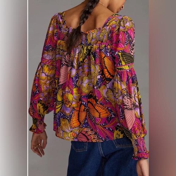 Anthropologie × Alexandra Farmer Puff-Sleeved Blouse size XS - Picture 3 of 13